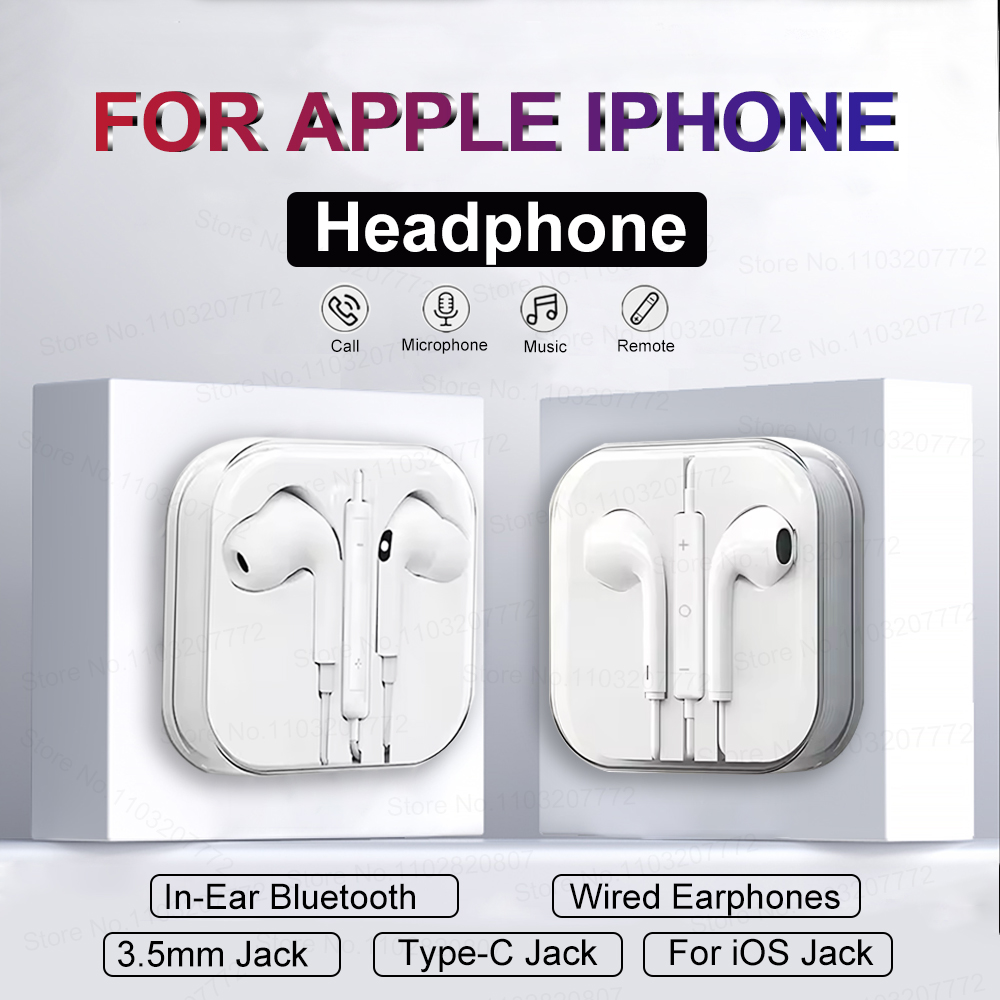 Wired Earphone Lightning - Fones de Ouvido para Apple, Compatíveis