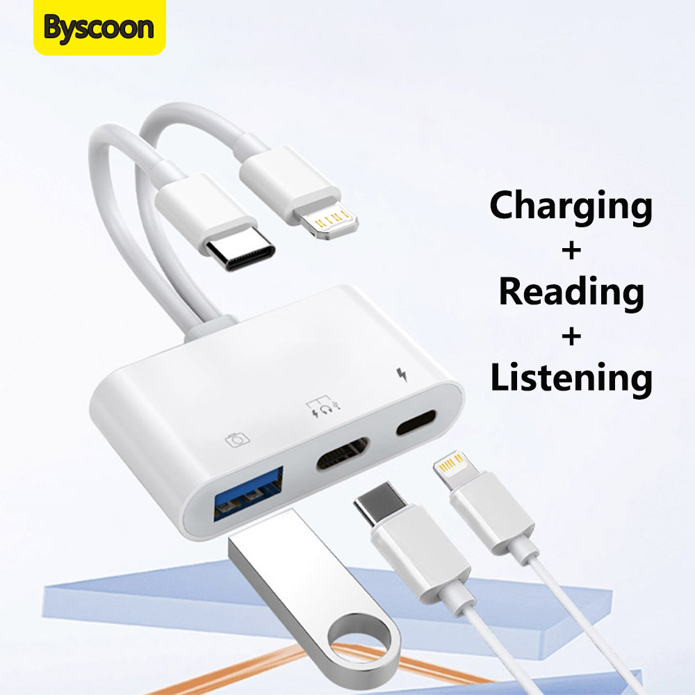 Wired Earphone Lightning - 2 em 1 relâmpago tipo c