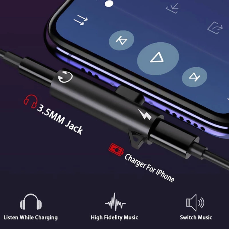 Divisor adaptador 2 em 1 para  - Wired Earphone Lightning avaliação e preço