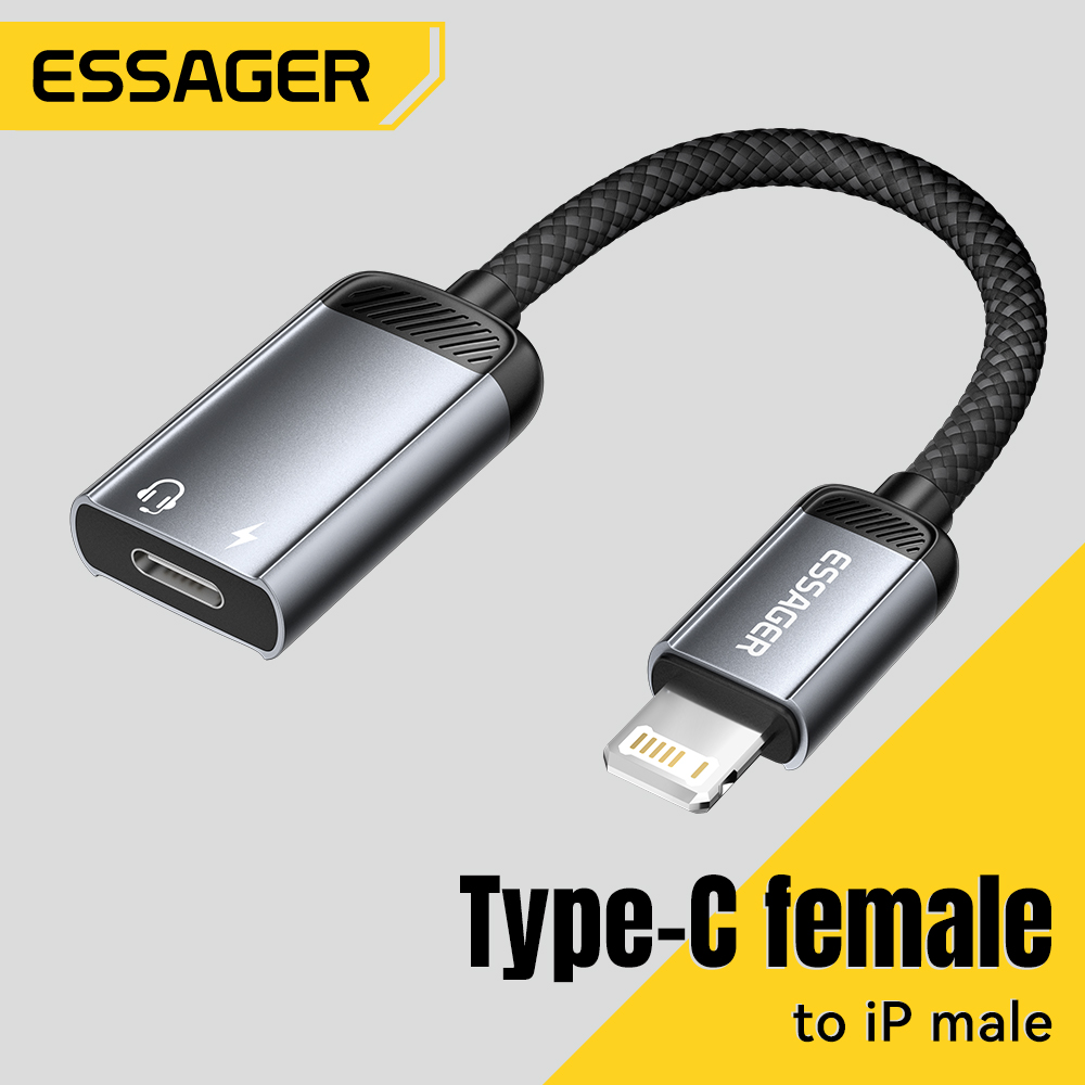 Essager tipo-c adaptador de áu - Wired Earphone Lightning avaliação e preço