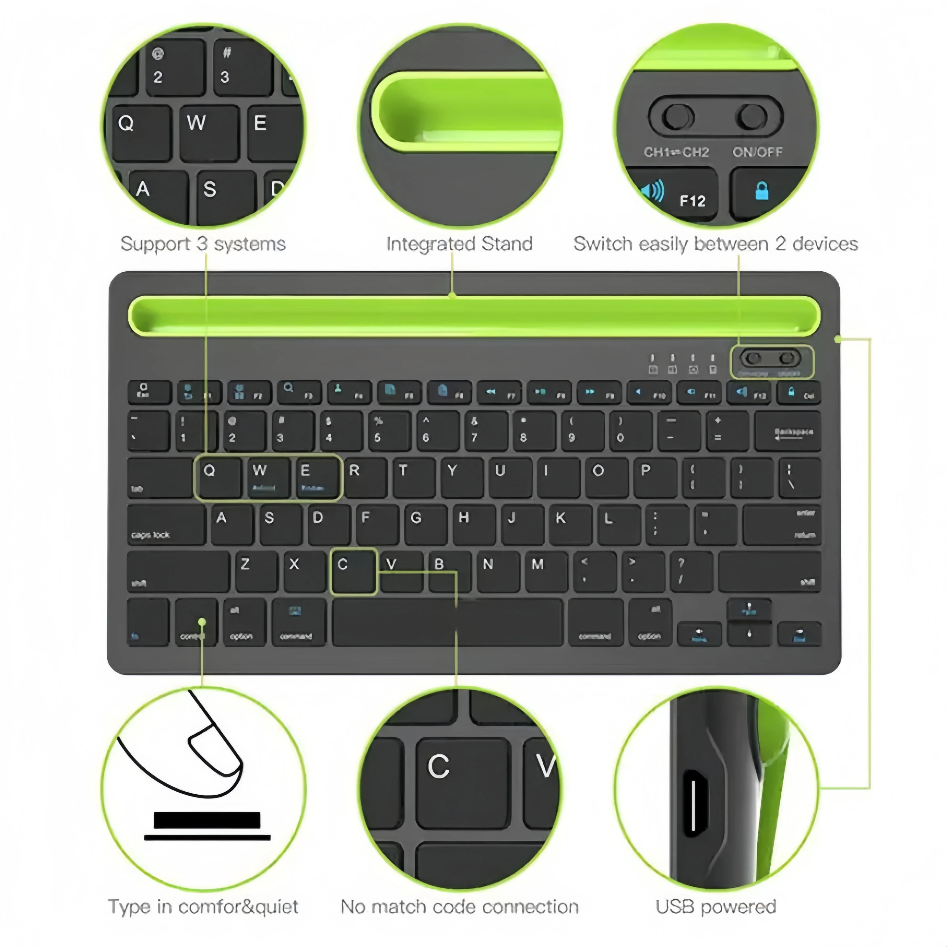 Teclado Bluetooth Sem Fio Mini - Android Tablet Gaming Accessories avaliação e preço